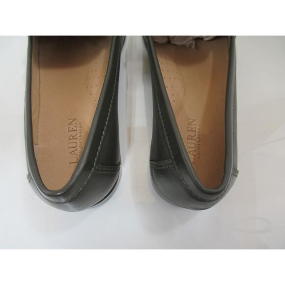 Women's LAUREN Ralph Lauren Wynnie Leather Penny Loafer Olive Green - Picture 8 of 11